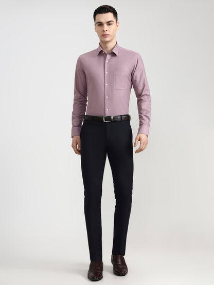 Dusty Pink Solid Slim Fit Formal Shirt | JadeBlue Youth