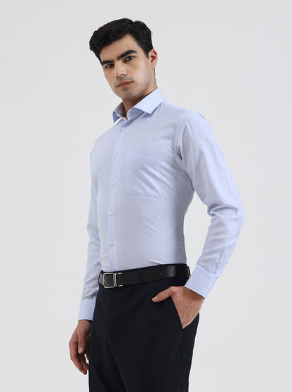 Sky Blue Solid Slim Fit Formal Shirt | Greenfibre