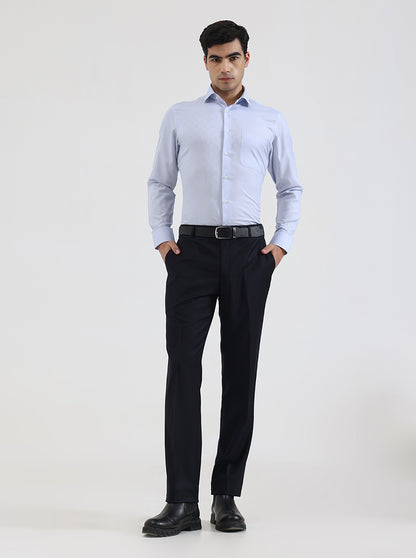 Sky Blue Solid Slim Fit Formal Shirt | Greenfibre