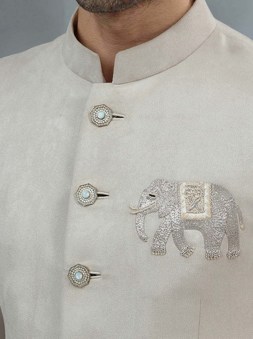 Grey Embroidered Jodhpuri Suit | TULA