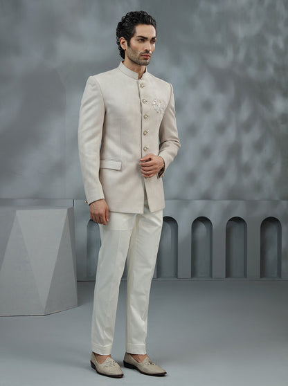 Grey Embroidered Jodhpuri Suit | TULA