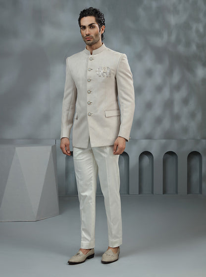 Grey Embroidered Jodhpuri Suit | TULA