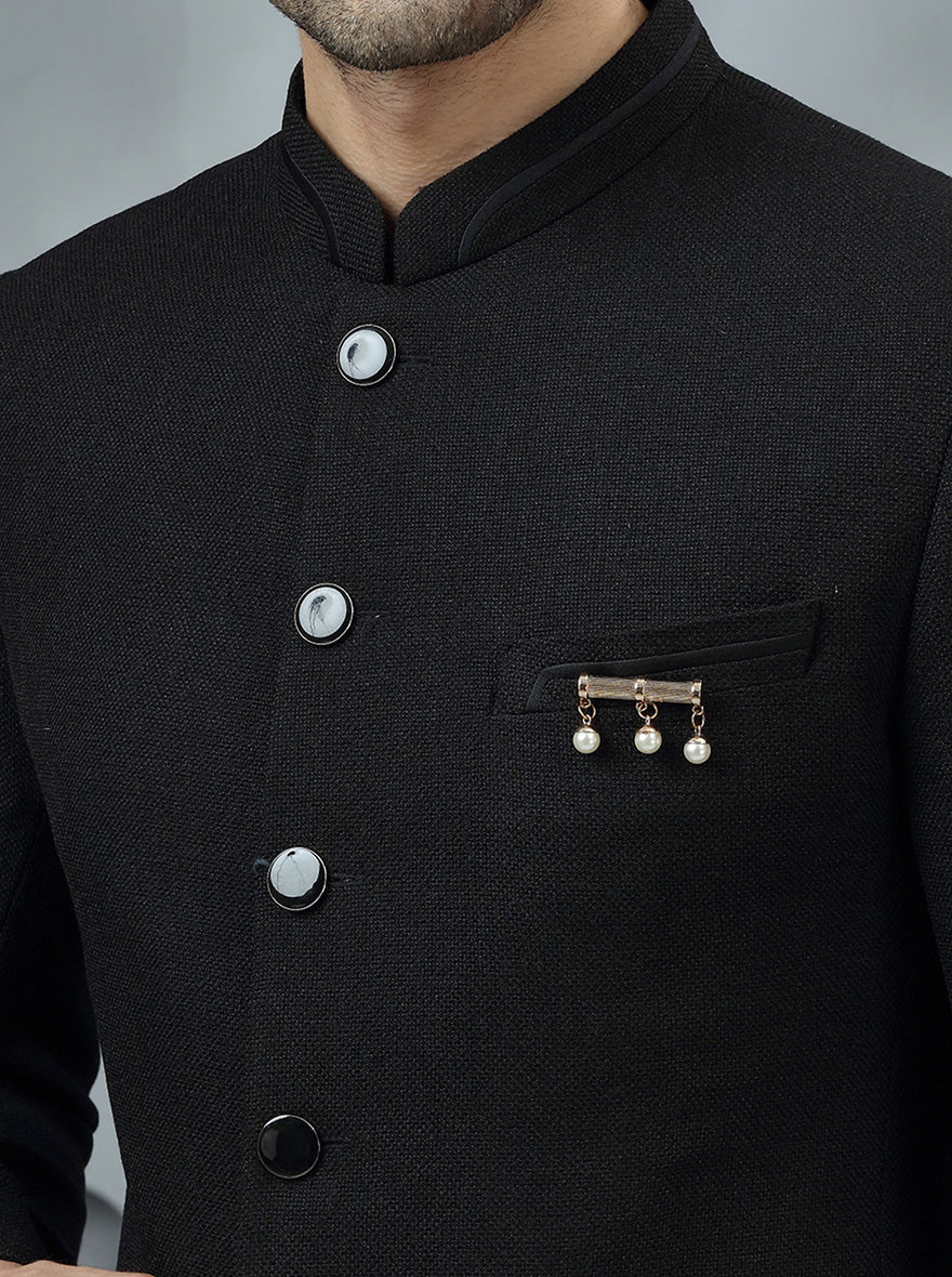 Black Embroidered Jodhpuri Suit | JadeBlue