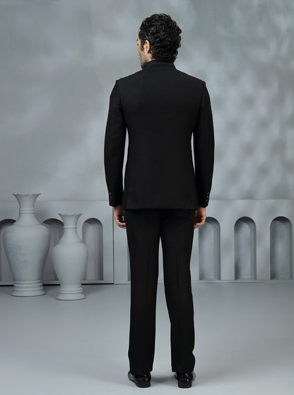 Black Embroidered Jodhpuri Suit | JadeBlue