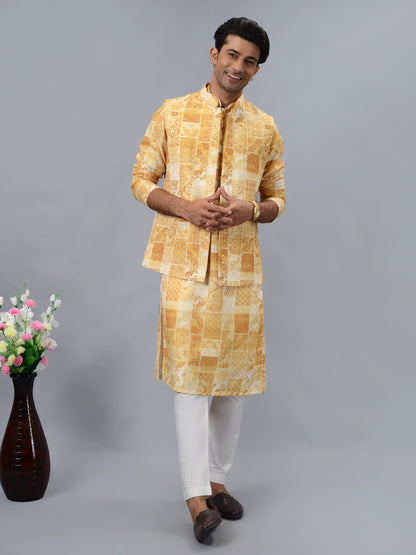 Mustard Kurta Set with Koti | TULA