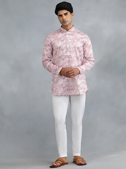 Dusty Pink Self Design Kurta | The Kurta Company