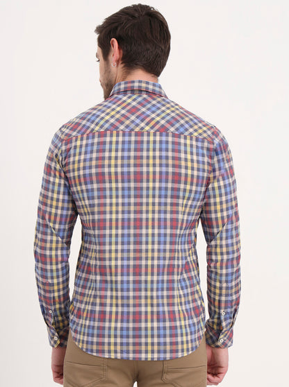 Multicolor Checked Slim Fit Casual Shirt | Greenfibre