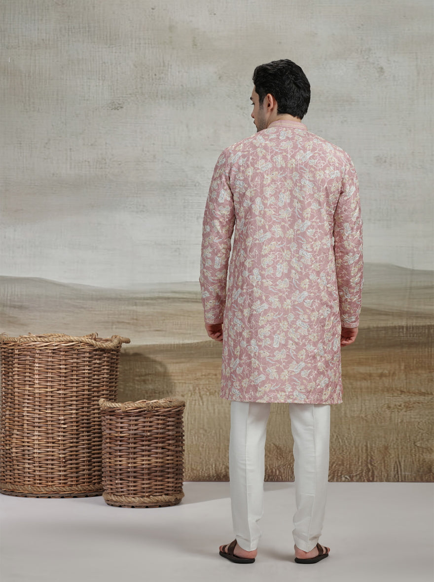 Onion Pink Printed Kurta Pajama | Virasana