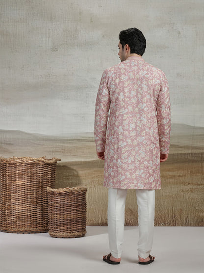 Onion Pink Printed Kurta Pajama | Virasana
