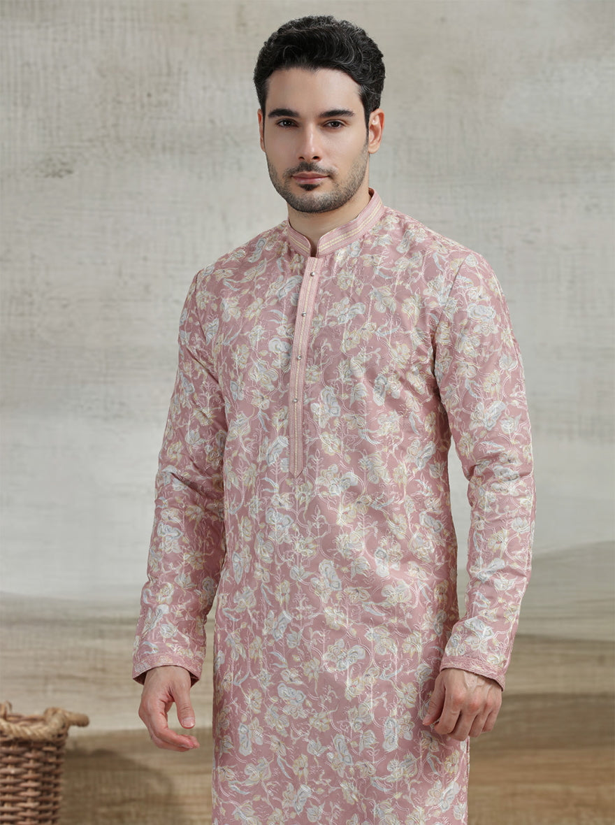 Onion Pink Printed Kurta Pajama | Virasana