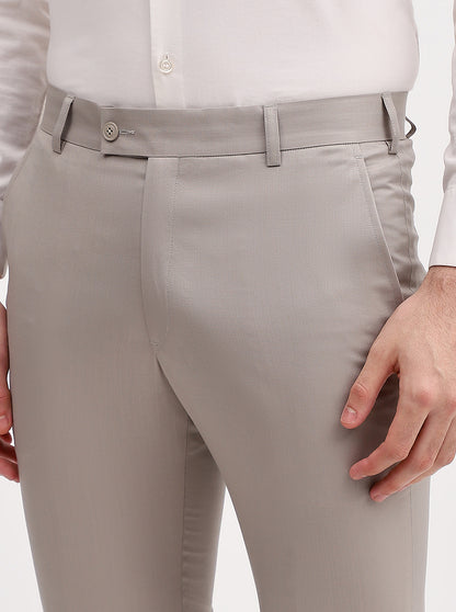 Fawn Solid Slim Fit Formal Trouser | JadeBlue Super Luxe