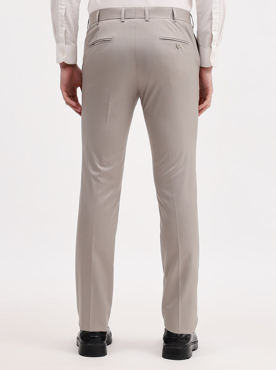 Fawn Solid Slim Fit Formal Trouser | JadeBlue Super Luxe