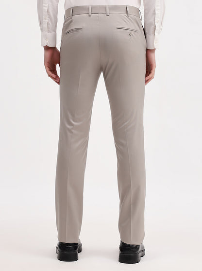 Fawn Solid Slim Fit Formal Trouser | JadeBlue Super Luxe