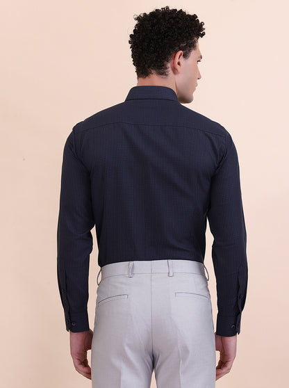 Blue Solid Slim Fit Formal Shirt | Greenfibre