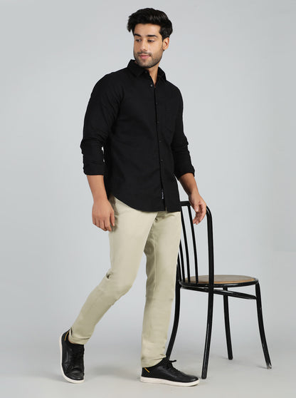 Pista Cream Solid Slim Fit Club Wear Trouser | JB Studio