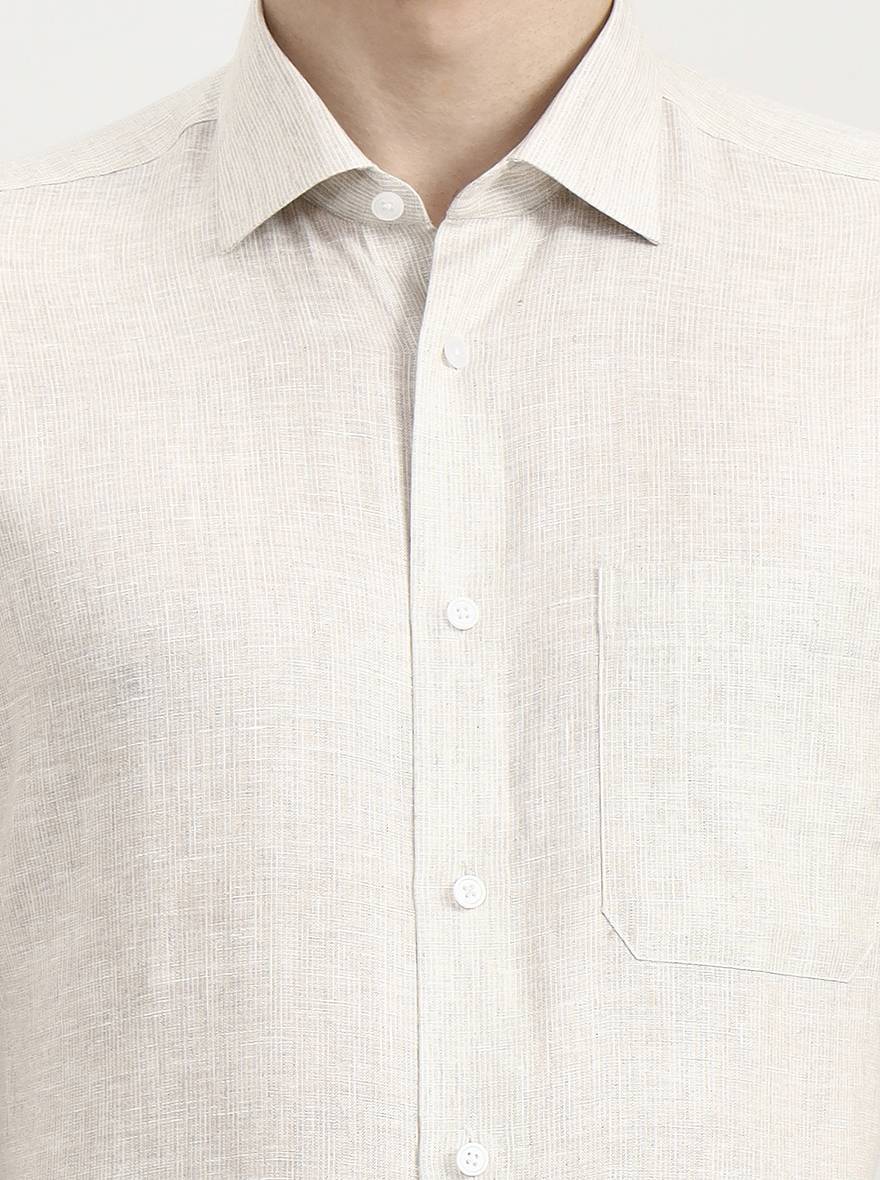 Natural Solid Slim Fit Formal Shirt | JadeBlue