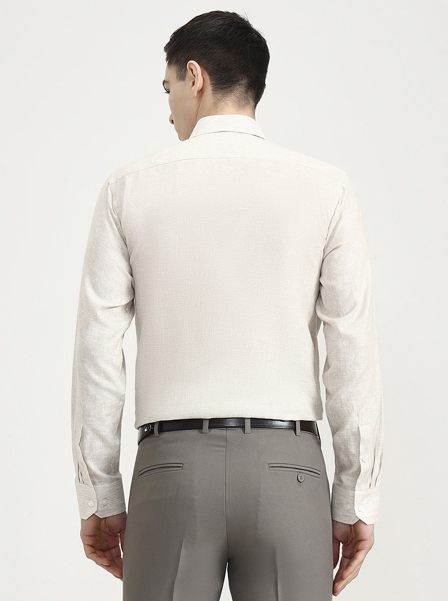 Natural Solid Slim Fit Formal Shirt | JadeBlue