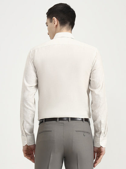 Natural Solid Slim Fit Formal Shirt | JadeBlue