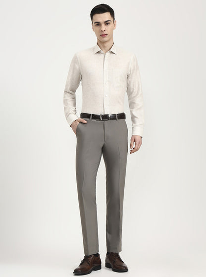 Natural Solid Slim Fit Formal Shirt | JadeBlue