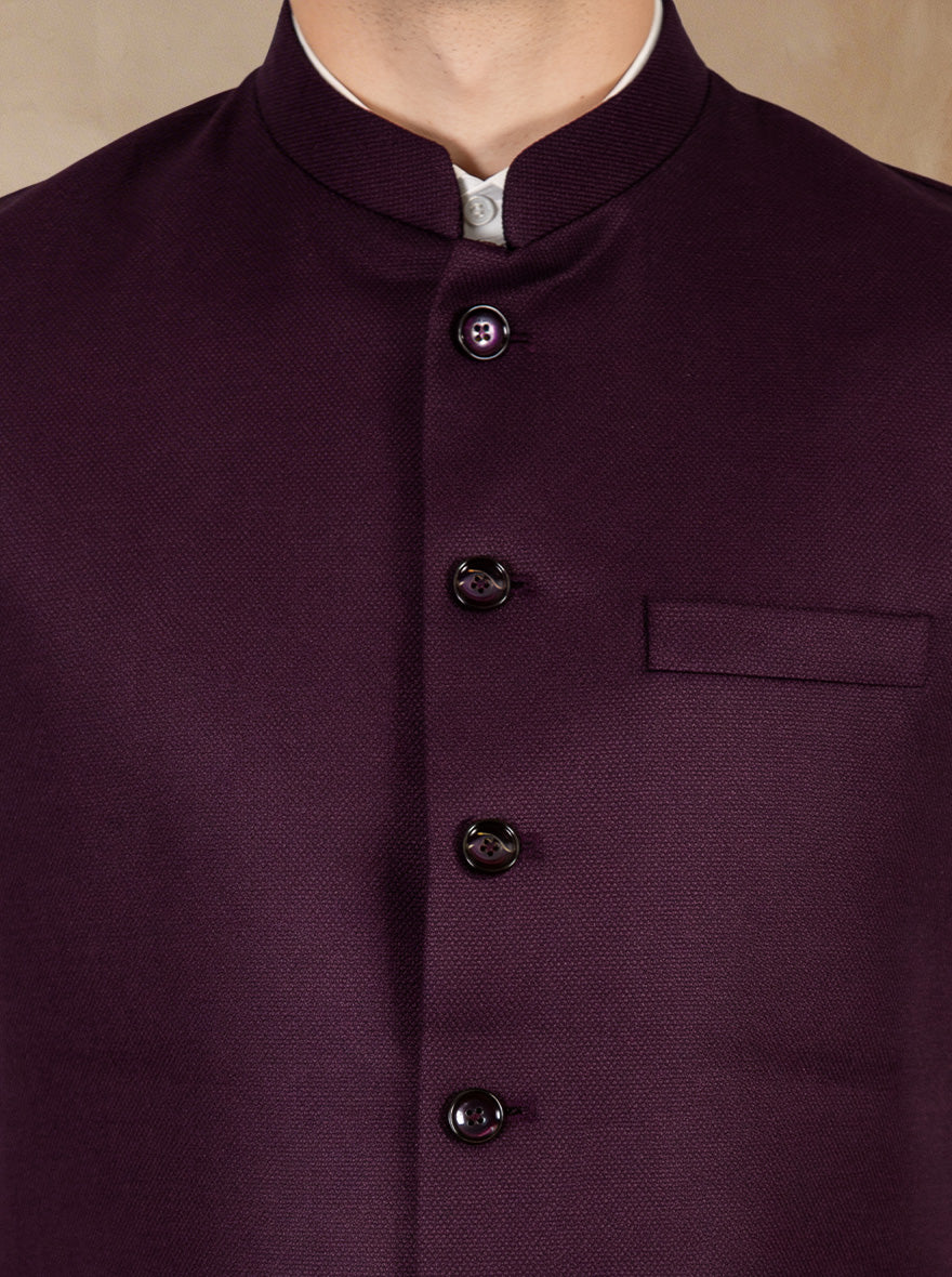 Maroon Solid  Waistcoat | Greenfibre