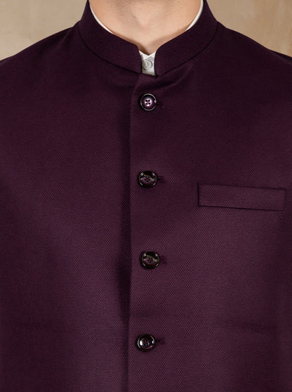 Maroon Solid  Waistcoat | Greenfibre