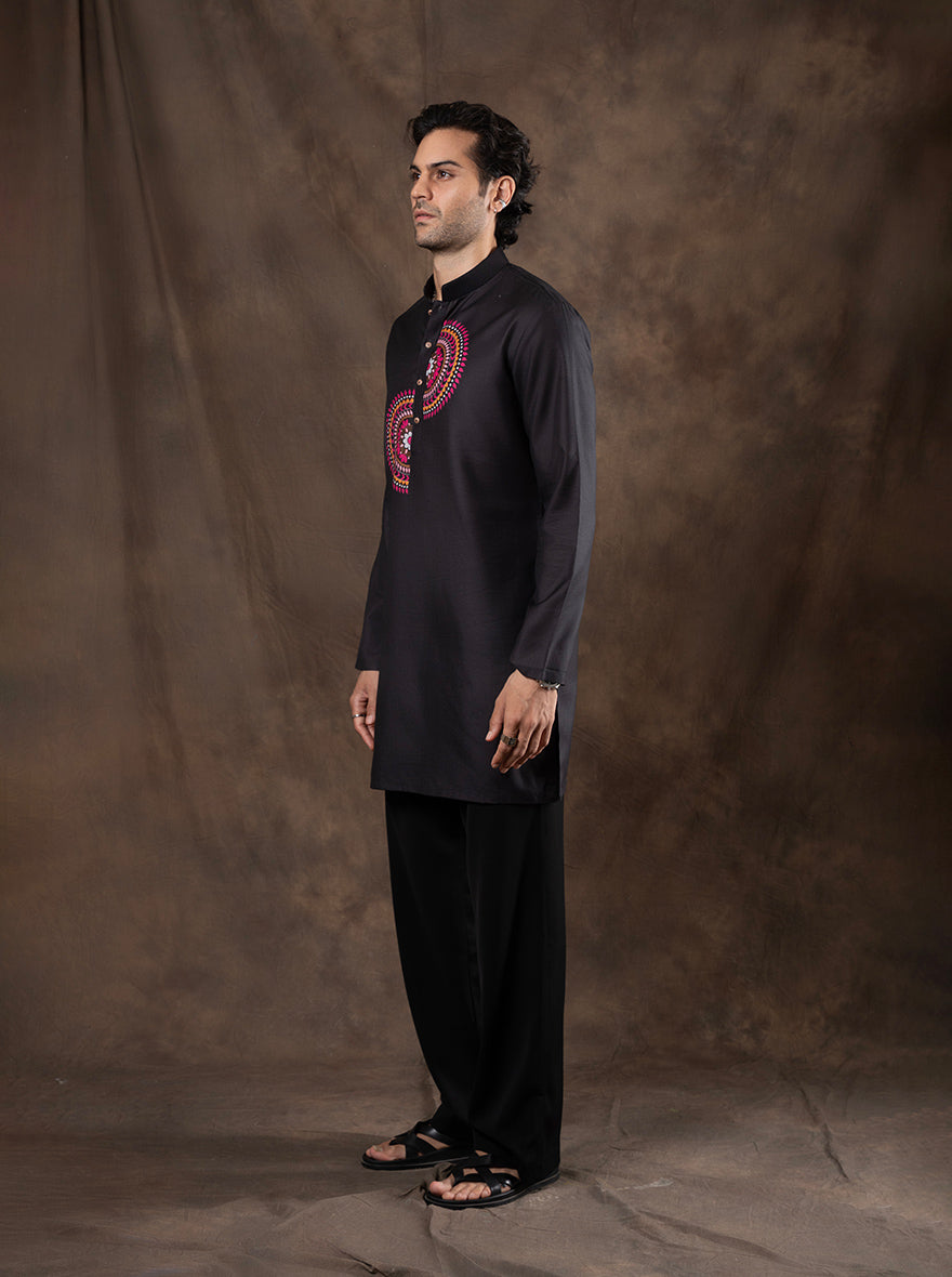 Black Printed  Kurta | The Kurta Company