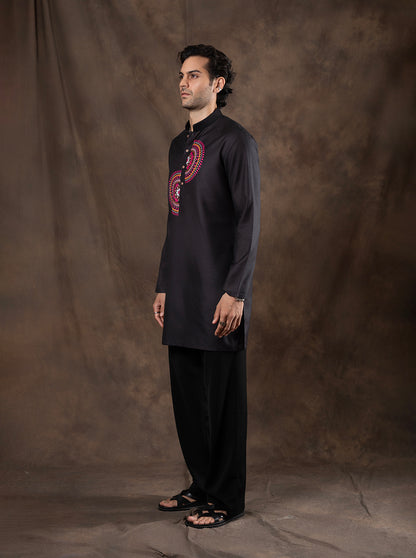 Black Printed  Kurta | The Kurta Company