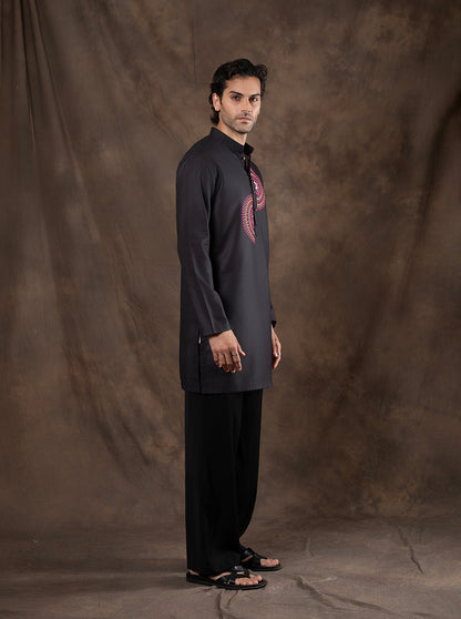 Black Printed  Kurta | The Kurta Company