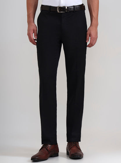 Brown Solid Slim Fit Formal Trouser | JadeBlue Youth