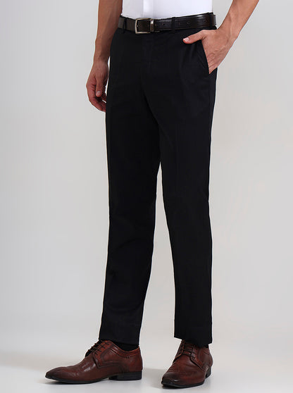 Brown Solid Slim Fit Formal Trouser | JadeBlue Youth