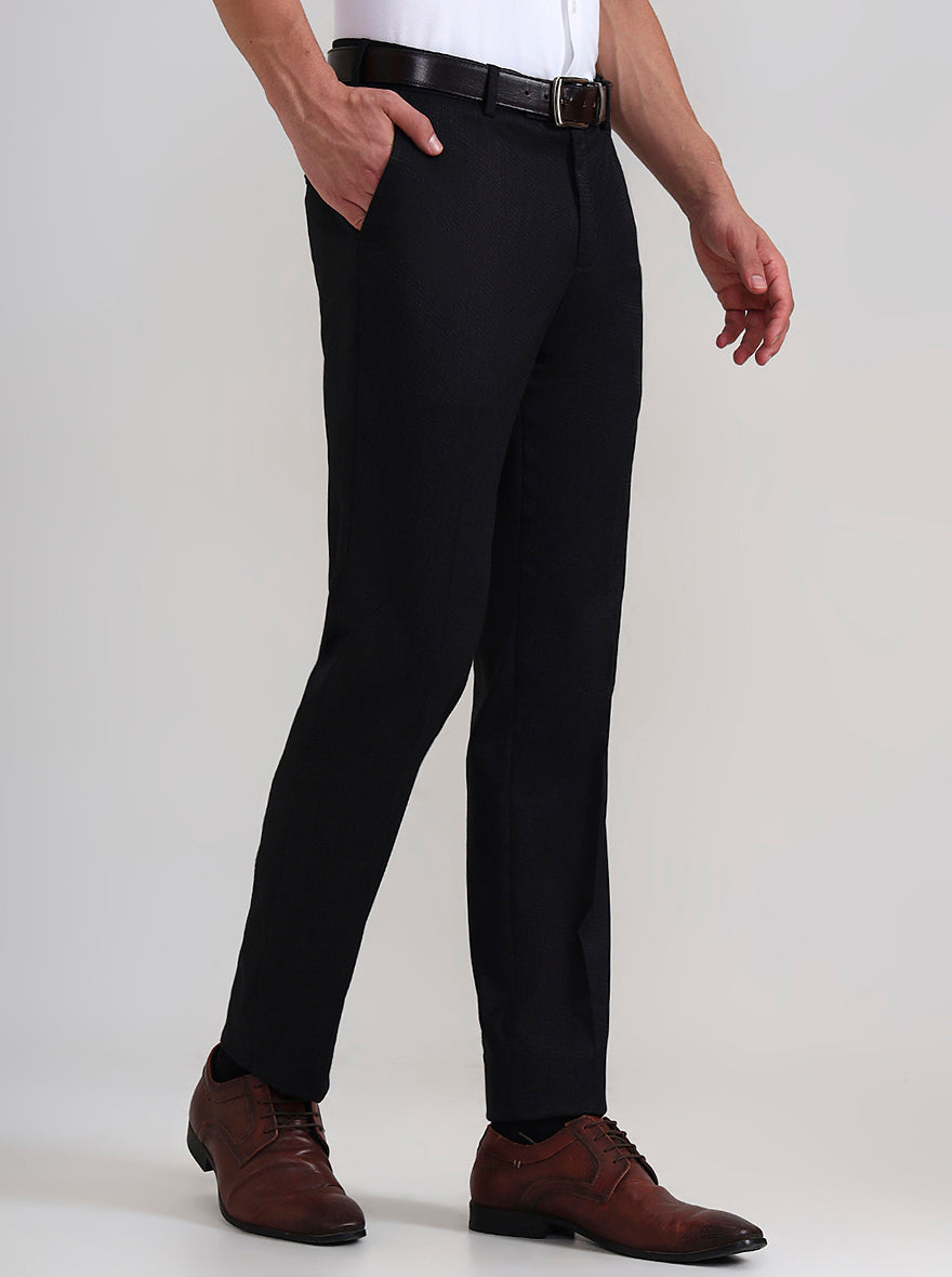 Brown Solid Slim Fit Formal Trouser | JadeBlue Youth