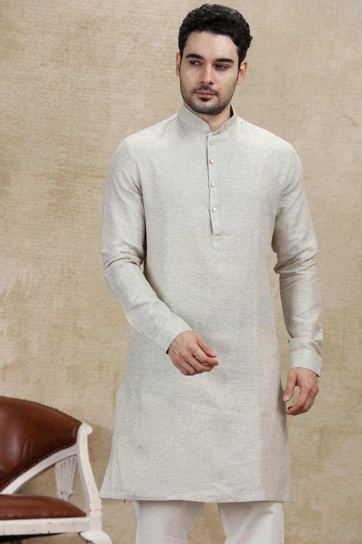Natural Solid Kurta Pajama | Virasana