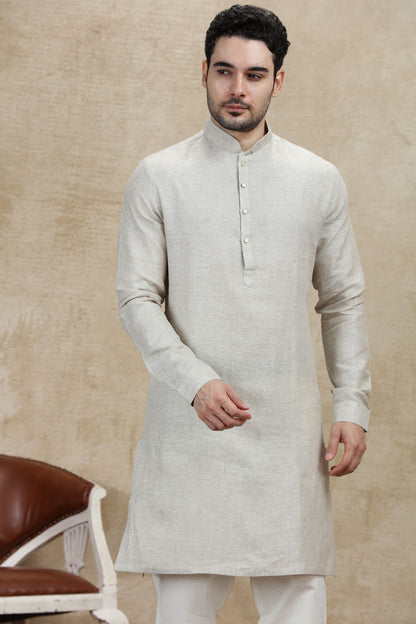 Natural Solid Kurta Pajama | Virasana