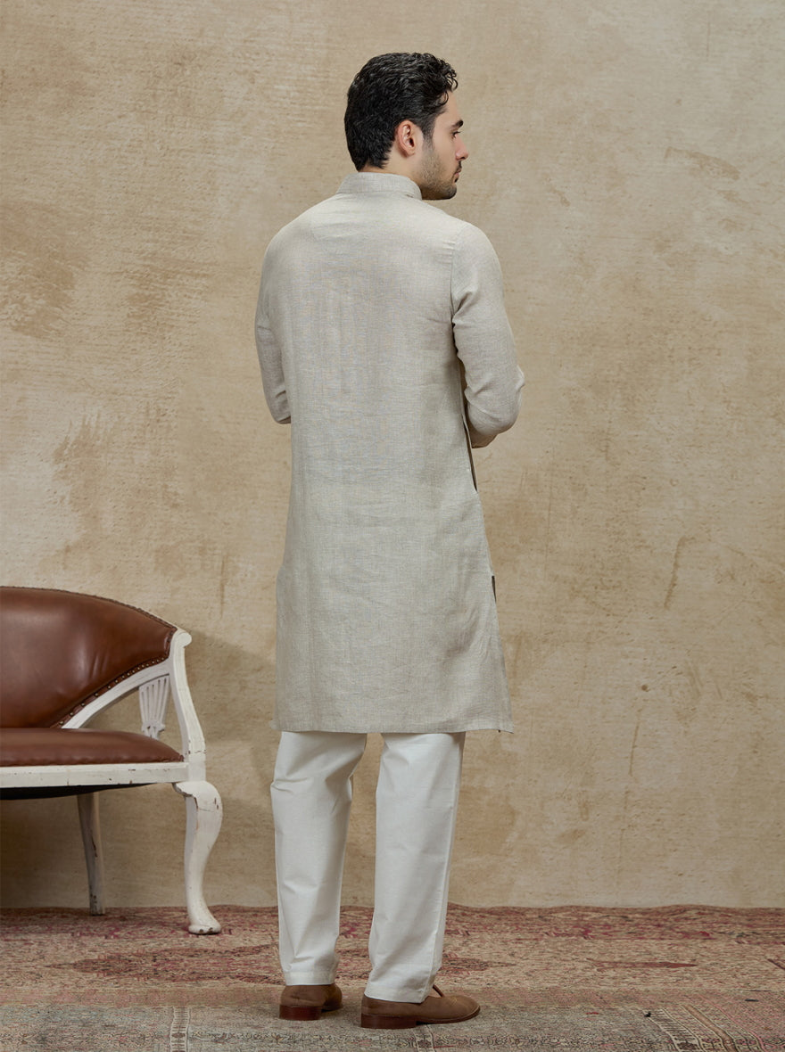 Natural Solid Kurta Pajama | Virasana