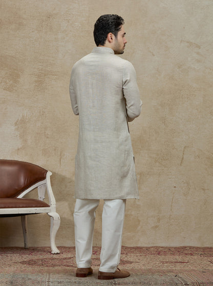 Natural Solid Kurta Pajama | Virasana