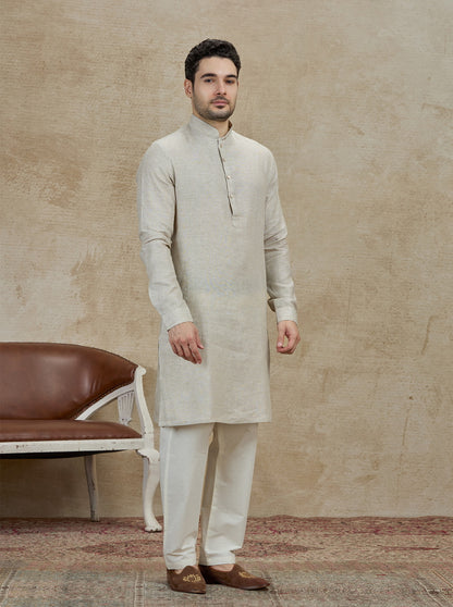 Natural Solid Kurta Pajama | Virasana