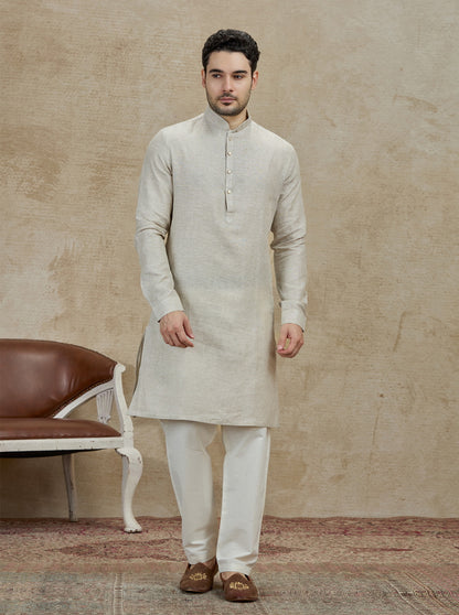 Natural Solid Kurta Pajama | Virasana