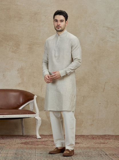 Natural Solid Kurta Pajama | Virasana