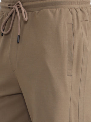 Khaki Solid Slim Fit Track Pant | JadeBlue