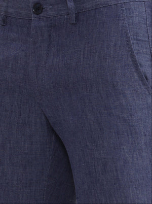 Blue Solid Uno Fit Casual Trouser | JadeBlue