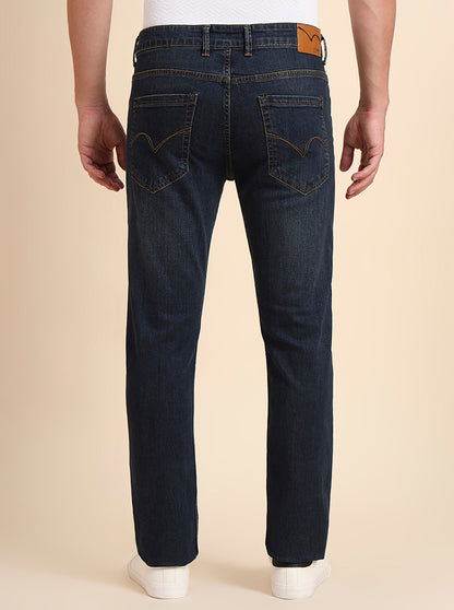 Tinted Deep Blue Solid Slim Fit Jeans | JadeBlue