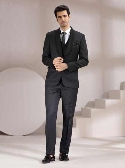 Black Solid Suit | JadeBlue