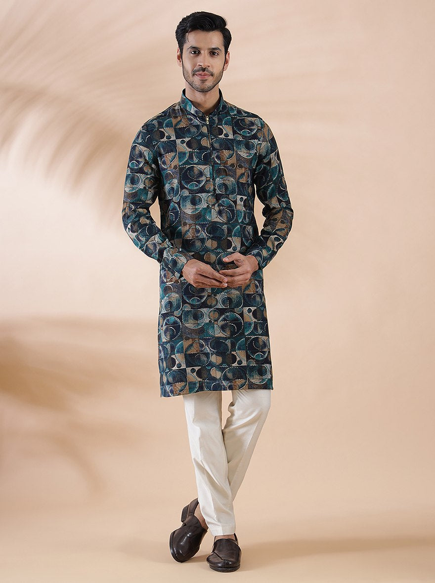 Blue Printed Kurta | The Kurta Company