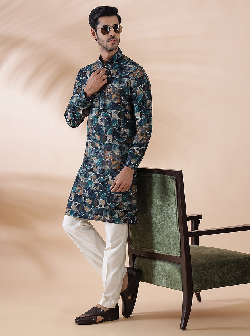 Blue Printed Kurta | The Kurta Company