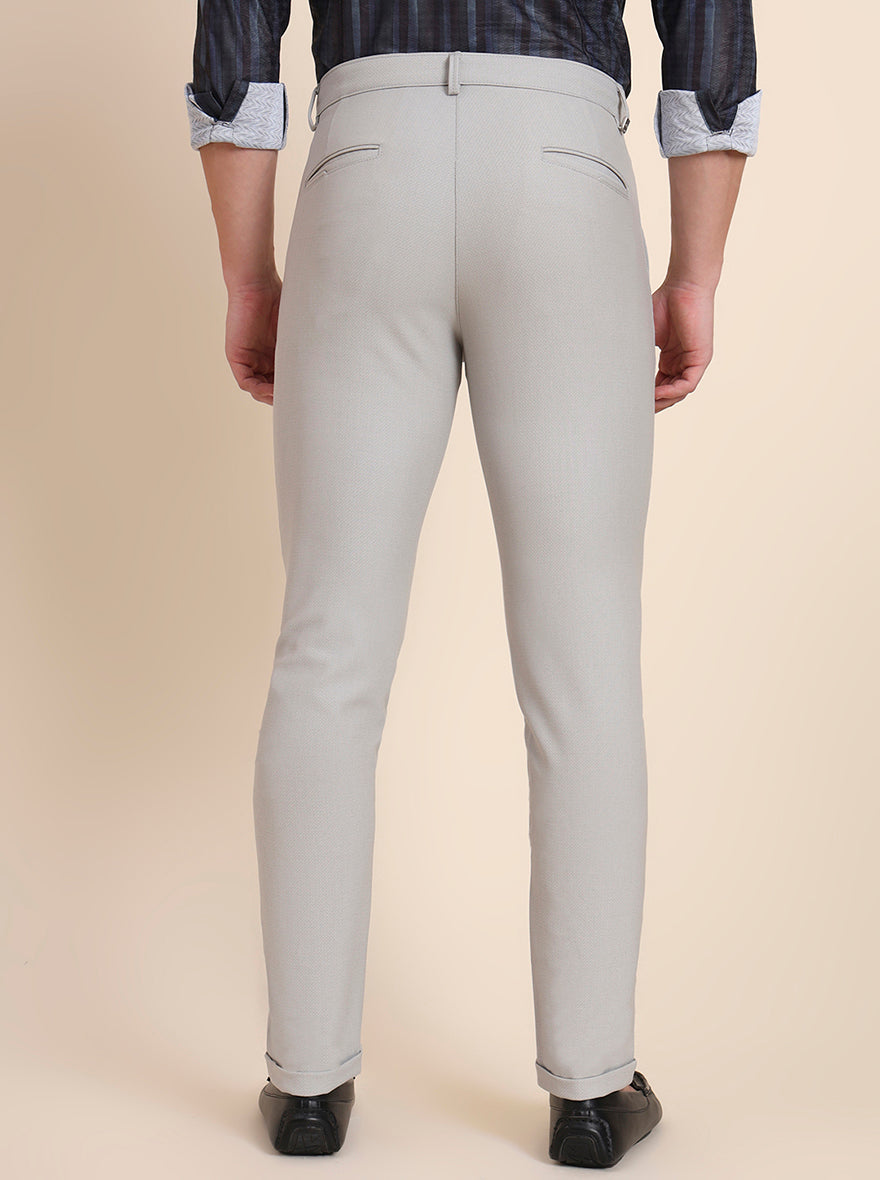 Grey Solid Slim Fit Club Wear Trouser | JB Studio