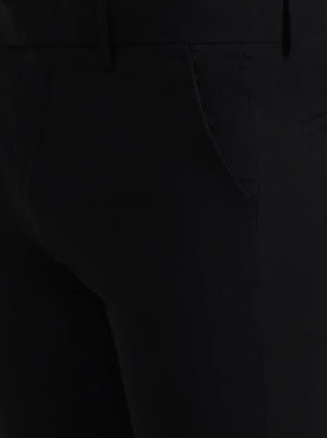 Black Solid Slim Fit Formal Trouser | Greenfibre
