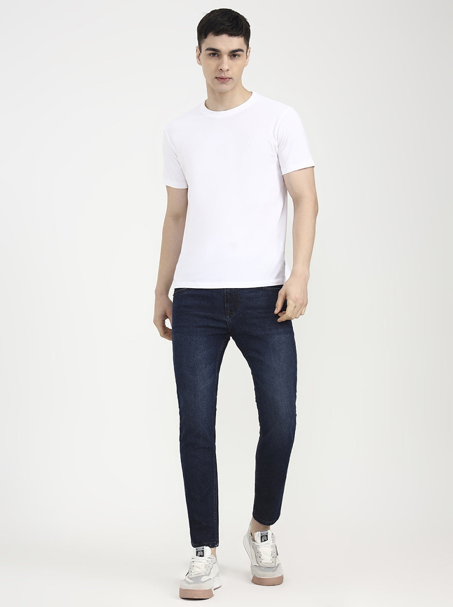 Blue Solid Urban Fit Jeans | Greenfibre