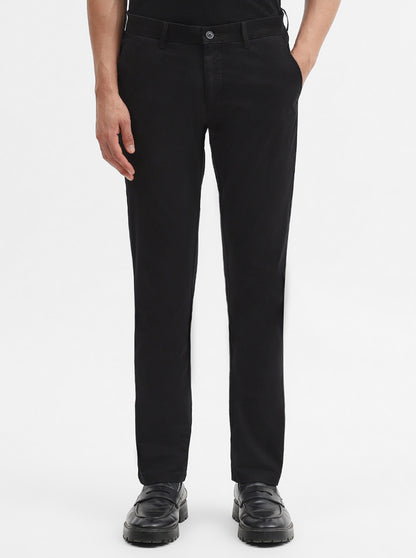 Black Solid Super Slim Fit Casual Trouser | Greenfibre