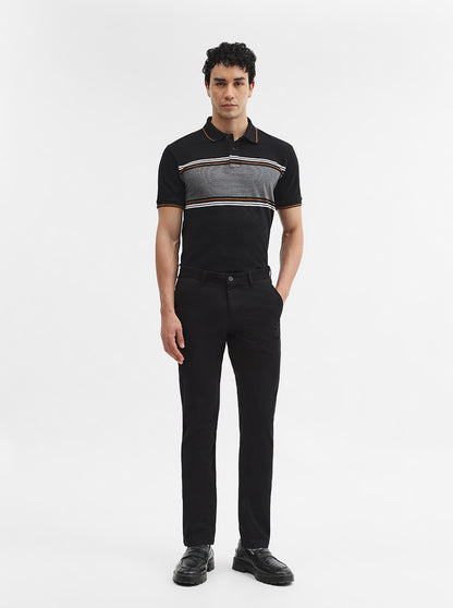 Black Solid Super Slim Fit Casual Trouser | Greenfibre