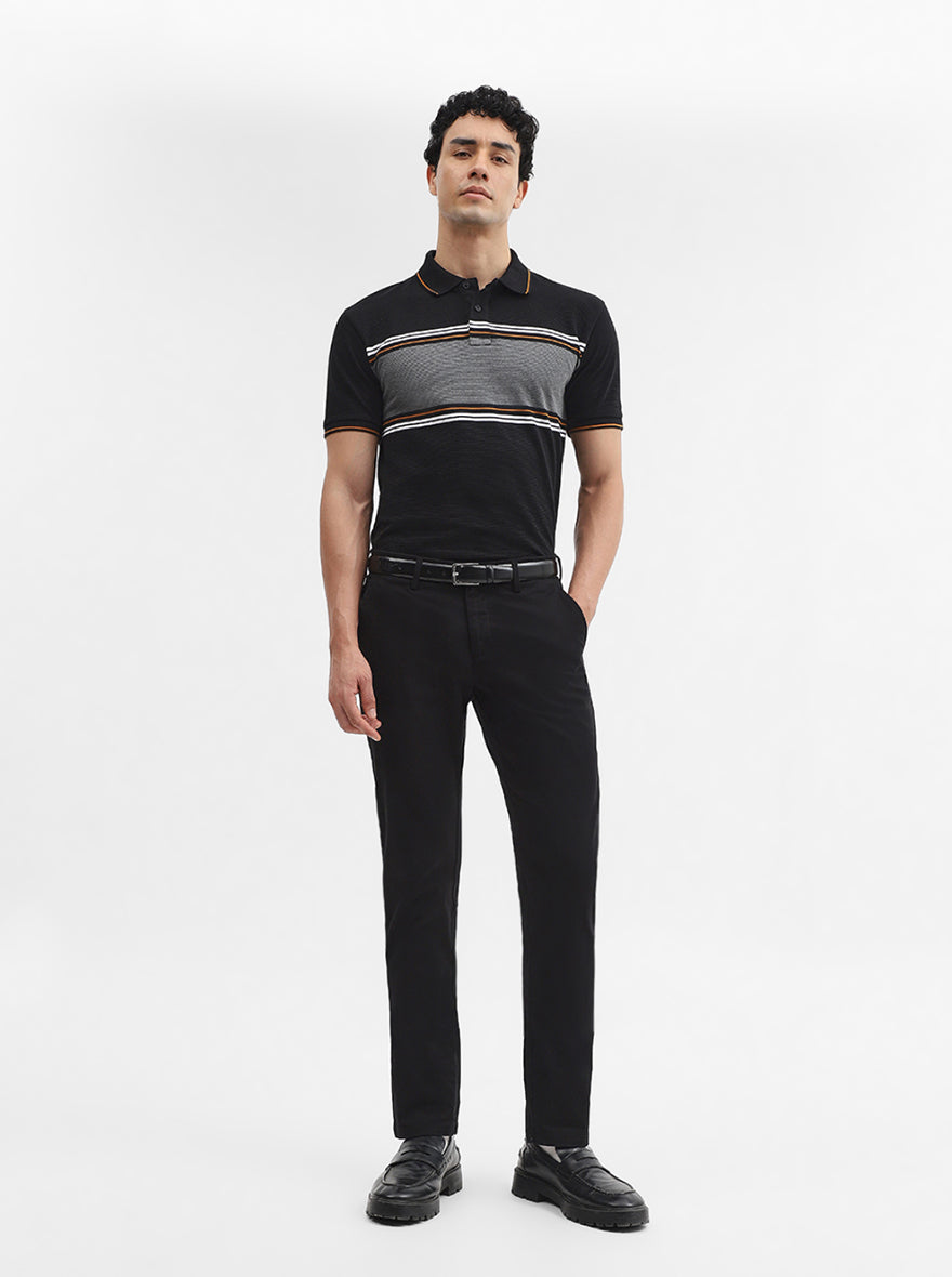 Black Solid Super Slim Fit Casual Trouser | Greenfibre